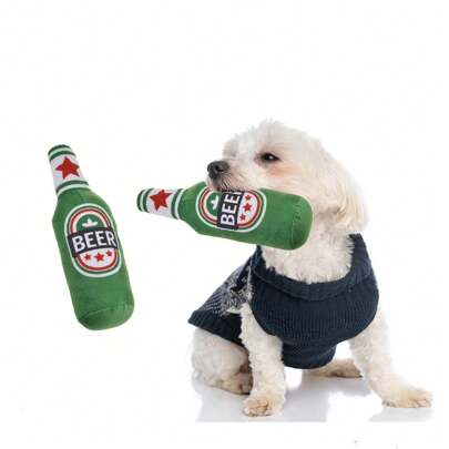 Dog toy beer bottle cute